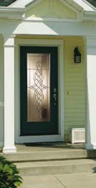 JELD-WEN Fiberglass Entry Door Black 3/0X6/8 Glass