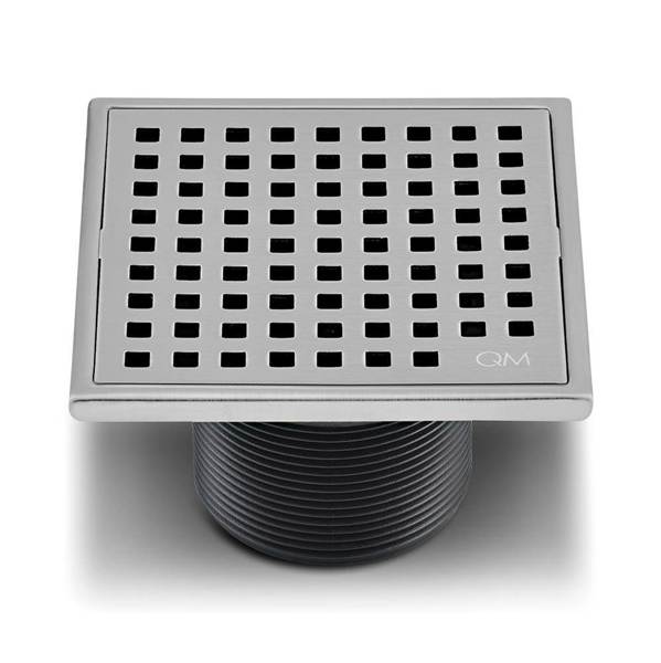 QM DRAIN 88.100.04 ST Center Drain 4x4 Mira Point Satin Finish