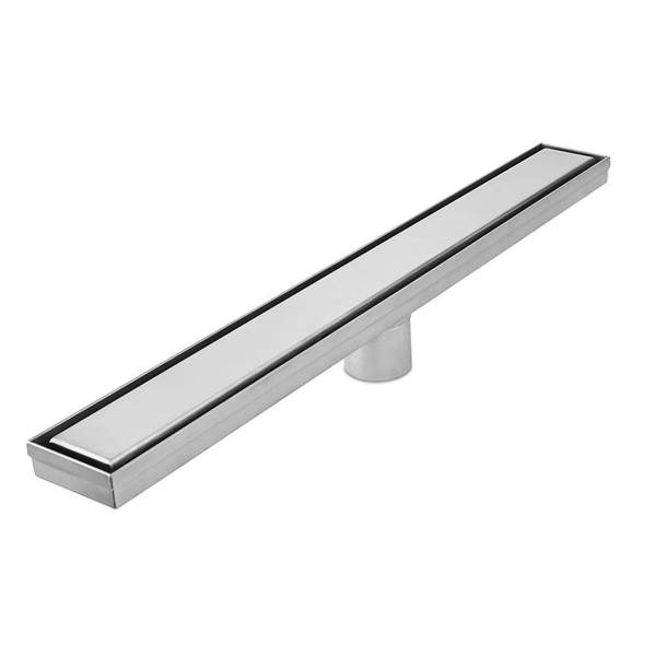 QM DRAIN 38.100.24 ST Linear Drain 24 In Two In One Stainless Steel Surface or Tile-In Satin Finish