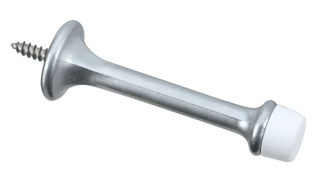 National Hardware N273-599 Rigid Door Stop 3 In Die Cast Zinc and Rubber Satin Chrome