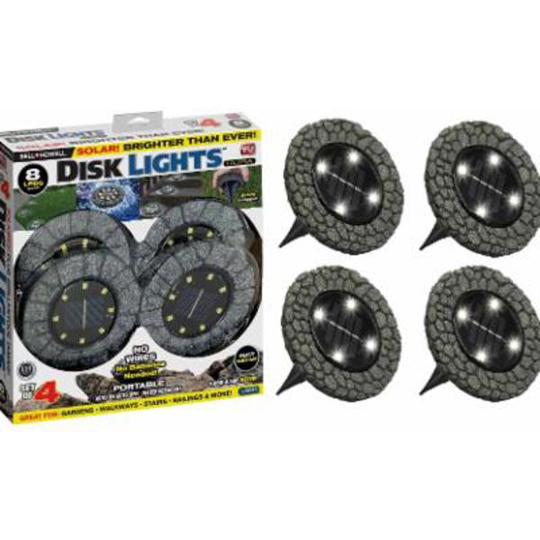 As Seen On TV 2554 Disk Light Outdoor Solar Pathway Dark Gray