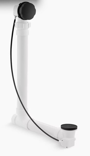 Kohler 7213-BL Bath Drain Clearflo Cable PVC Pipe Black