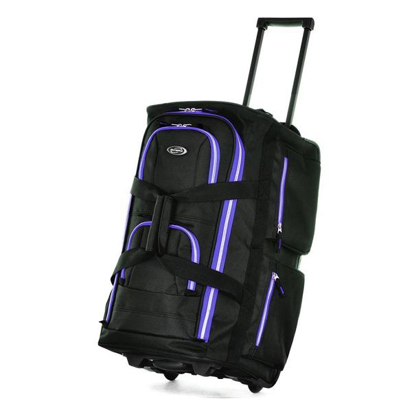 Olympia USA SRD-33-BK Rolling Duffel 33 In Black 8 Pocket