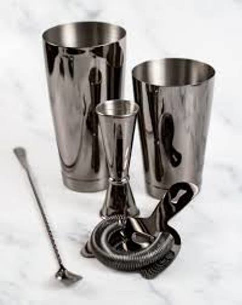 Mercer Culinary M37101BK 5 Piece Barware Set Gun Metal Black