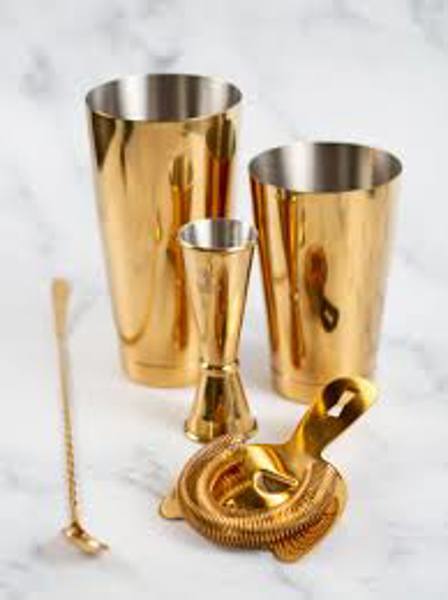 Mercer Culinary M37101GD Barfly Basics Set 5 Piece Barware Set Gold Plated