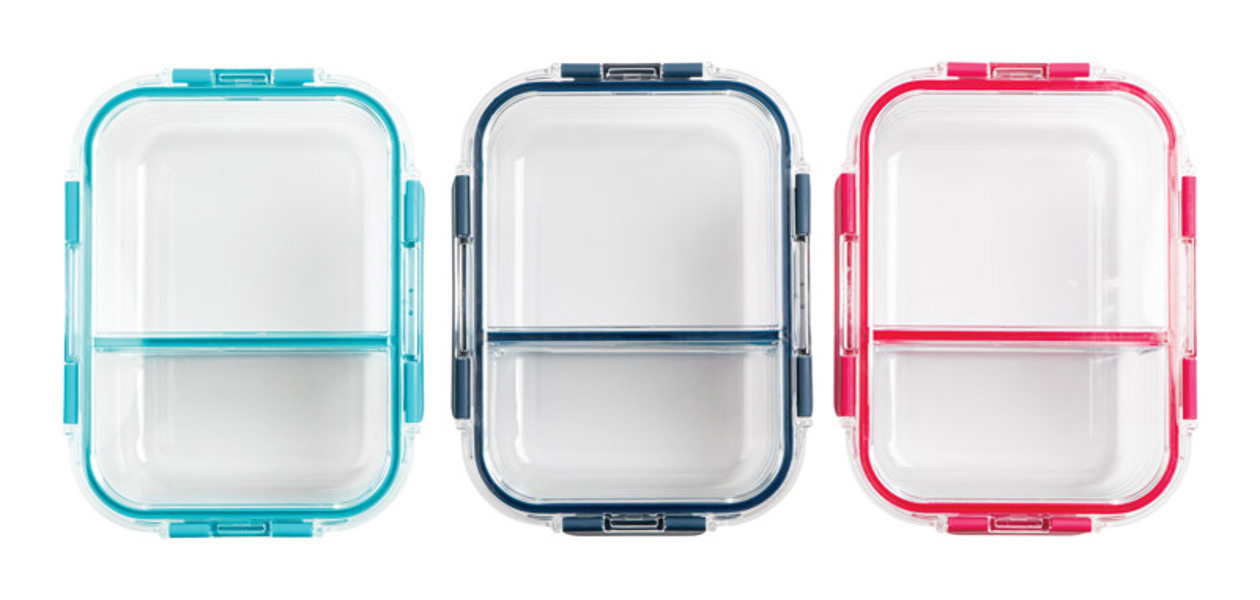 CORE HOME 20811 Glass Storage Container 46 Oz with TrueDivide™ Divider