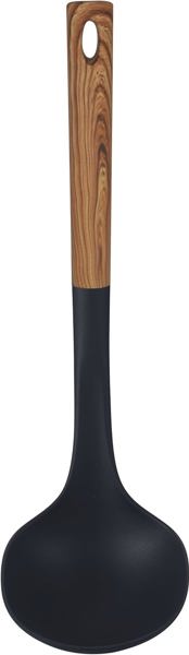 MBR Industries BC-99725 Black Ladle with Wood Like Handle Black