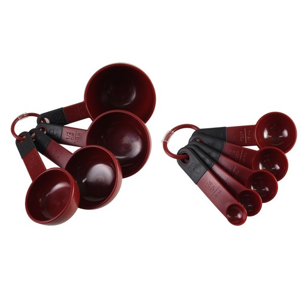 Lifetime Brands KE475OHERA Measuring Cup Set and Spoons Red