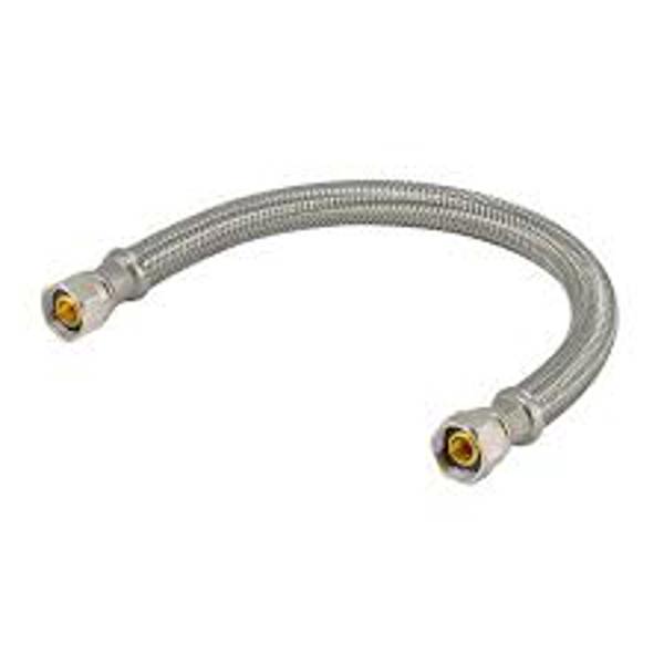 Eastman 48801 Faucet Connector 3/8 M1 3/8 Comp X M10 X 20 Brass Stainless Steel