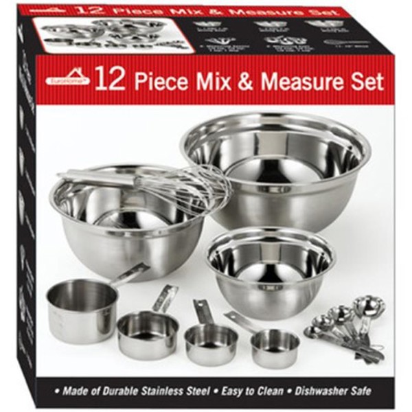 EURO-WARE 3212 12 Piece Stainless Steel Mixing Set