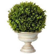 MTF22029 Flowers Ball Urn 16 In Green Spring Boxwood Ball