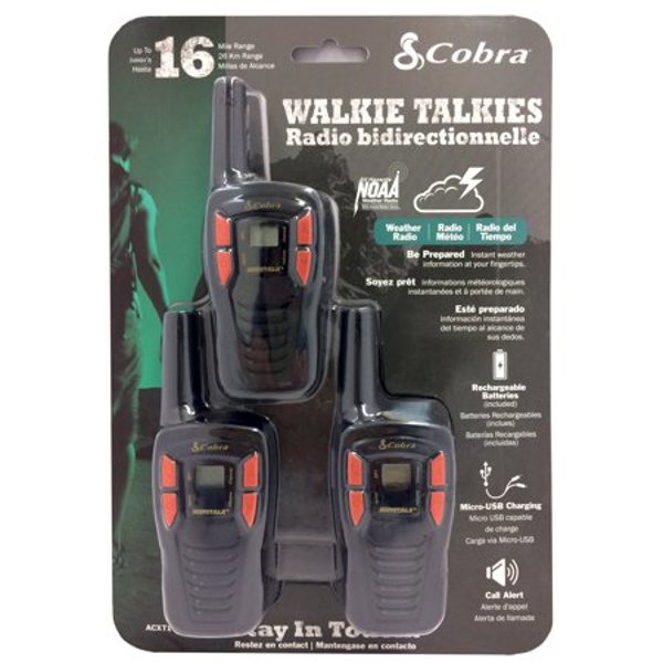 ALTIS GLOBAL LTD CXT195 Walkie Talkies 3 Pack 16 Mile Range Includes 9 AA Batteries USB to Micro USB