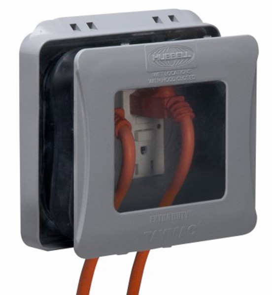 Hubbell Electrical Products ML2500G 2 Gang Extra Duty Outlet Cover Expandable Weatherproof Gray
