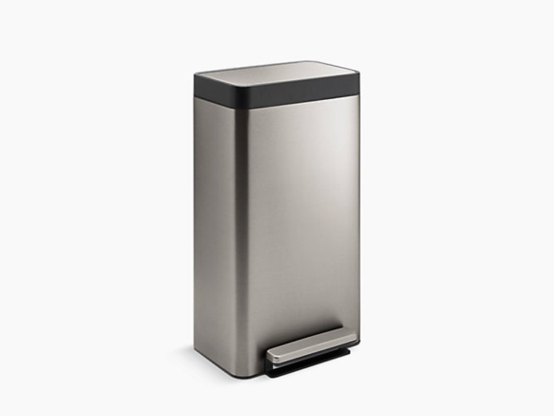 Kohler 20941-BST Loft Trash Can 8 Gal Black Stainless