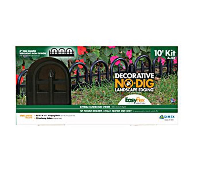 DIMEX/EASY FLEX 3601-10-6 No-Dig Decorative Landscape Edging Kit 10 Ft Black Plastic Wrought Iron