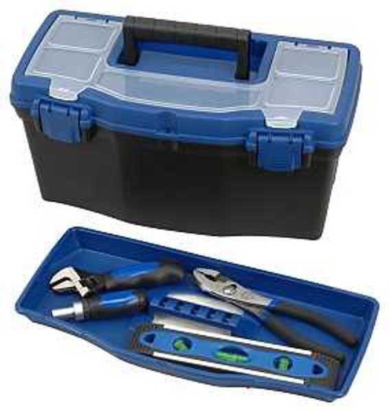 VULCAN 320101 Plastic Tool Box 16 In with Removable Dividers