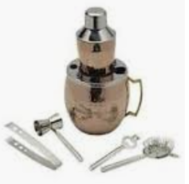 Lifetime Brands 5215371 Hammered Moscow Mule Bar Set 6 Piece