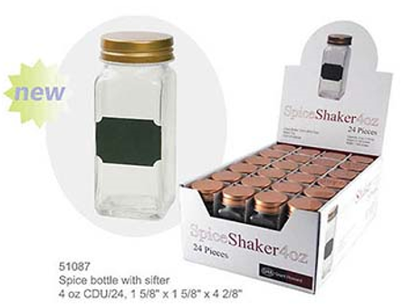 Grant Howard 51087 Spice Bottle with Sifter 4 Oz