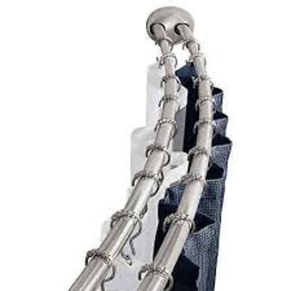 Zenith Products 35645ALBNL Double Dual Mount Shower Rod Nickel