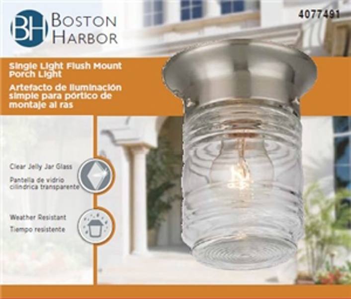 Boston Harbor 4077491 Porch Light Brushed Nickel