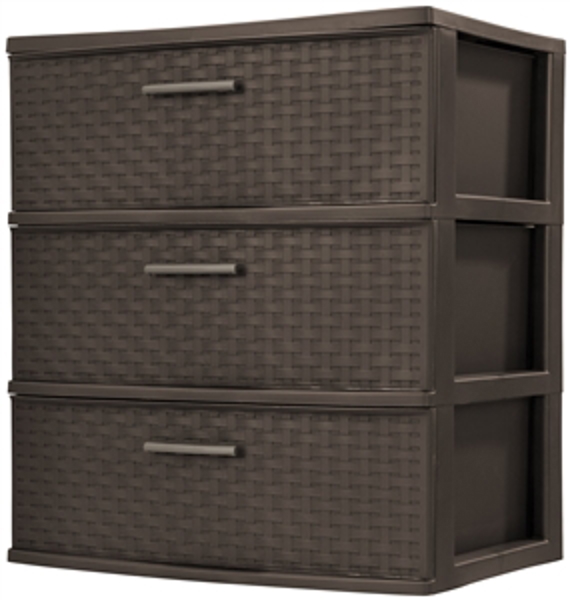 STERLING 25306P01 Wide 3 Drawer Drawer Tower Espresso