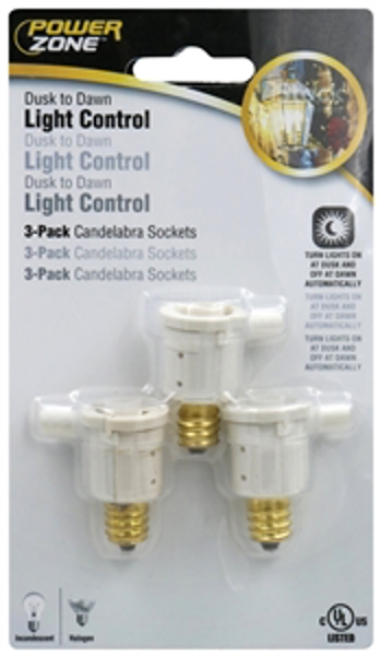 POWERZONE ORPCAC311 Base Adapter 3 Pack for Candelabra Bulbs