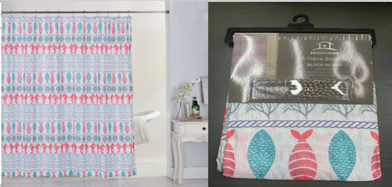 BRIAN TRADING Block Island Shower Curtain 13 Pc