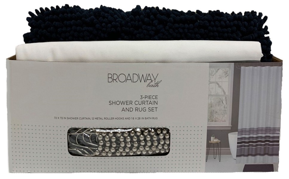 Brian Trading BDWYHM3PCSCNVY Shower Curtain and Rug Set