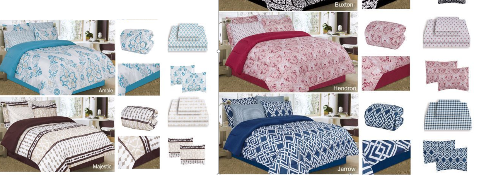 Global Weavers 1364 Comforter Set Twin Microfiber with Matching Sheet Sets