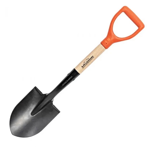 AM Leonard AFS210D Floral Shovel 14.5 In Open Back Blade with Turned Steps Ash Poly D-Grip Handle