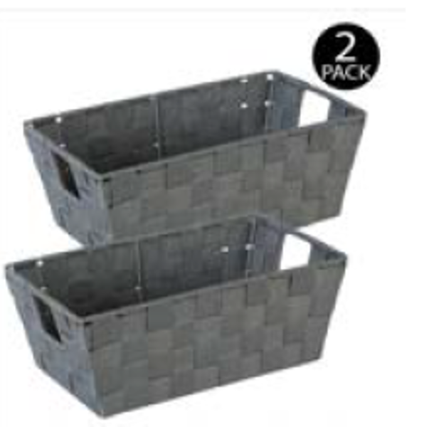 Kennedy International 25014-GREY-2PK Shelf Tote 2 Pack Gray