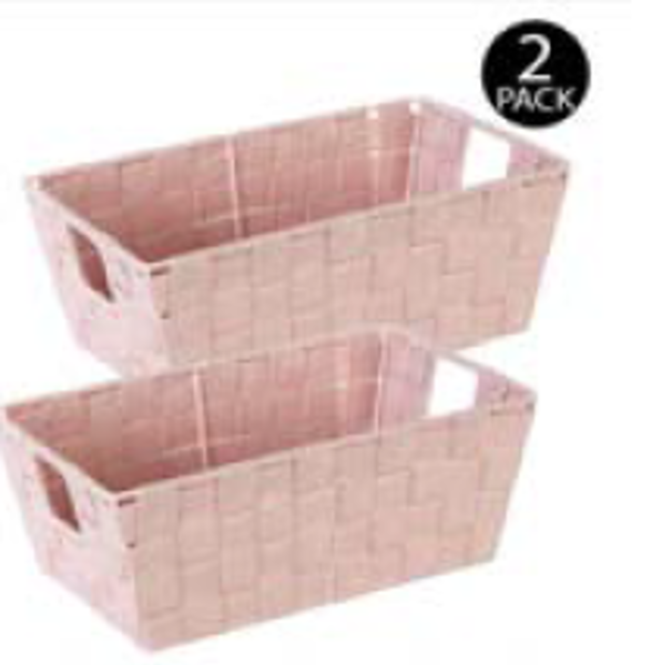 Kennedy International 25014-BLUSH-2PK Blush Shelf Tote 2 Pack