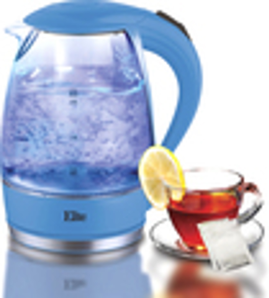 Elite Maxi-Matic EKT-300BL Cordless Water Kettle 1.7 L Glass Blue with Blue Light