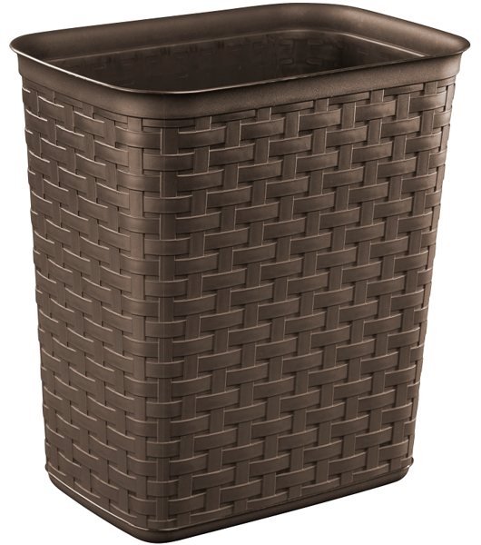 Sterilite 7981822 Weave Wastebasket 3.4 Gal Espresso