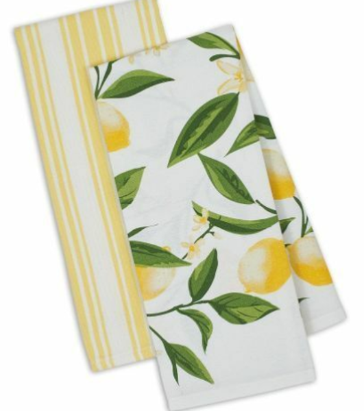 Design Imports 90841 Lemon Bliss Dish Towel Set of 2