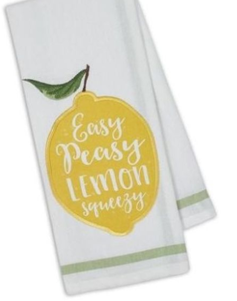 Design Imports 90848 Embellished Dish Towel Lemon Squeezy