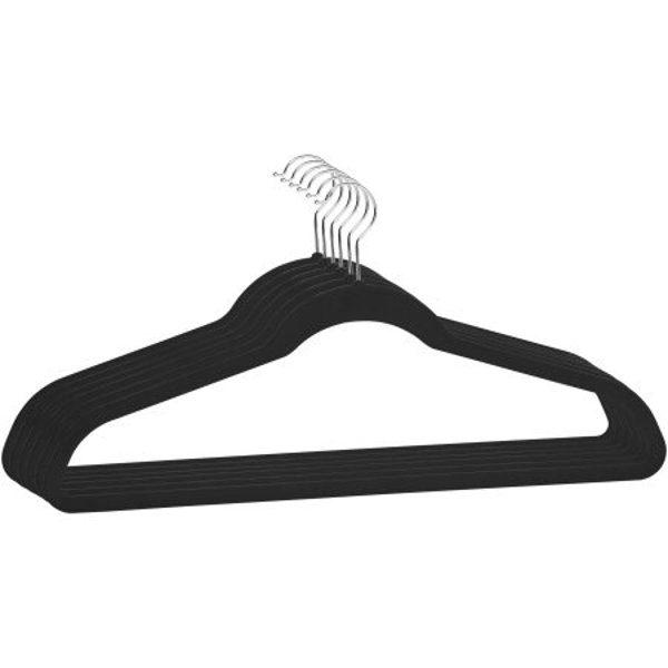 Kennedy International 23330 Black Velvet Coat Hangers Extra Wide 21 Inch 6 Pack