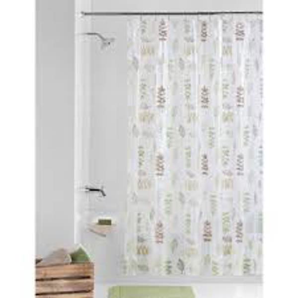 Kennedy International 29075-AST1 Bathroom Set Shower Curtain 70x72 In Printed PEVA 14 Pieces 3 Gauge
