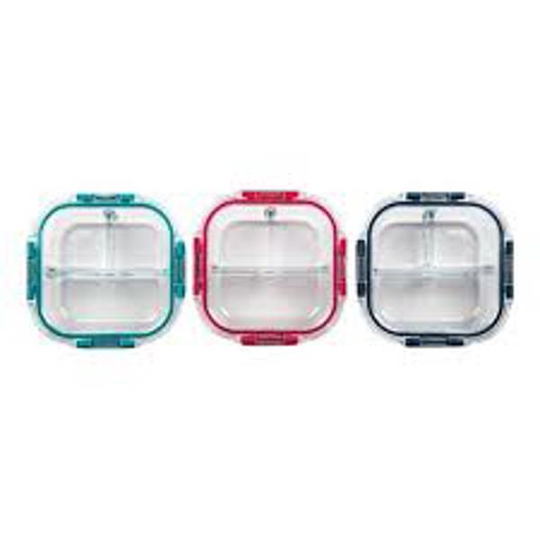 CORE HOME 20805 Square Storage Container 24 Oz 3 Compartments with Divider