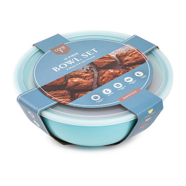 Core Home 27283 Mixing Bowls With Lids 12 Pcs Pastels