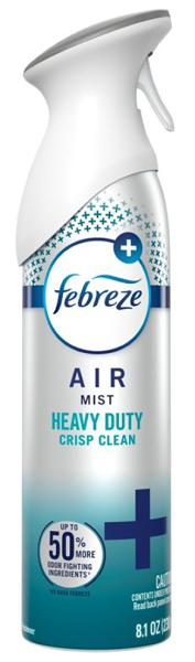 Febreze 3077219924 Air Freshener 8.8 Oz Crisp Clean Scent Aerosol Can