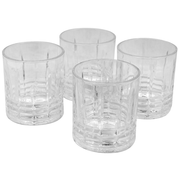 GIBSON OVERSEAS INC 116960.04 Tumbler Set 4 Piece 11 Oz Clear Machine Made Glass