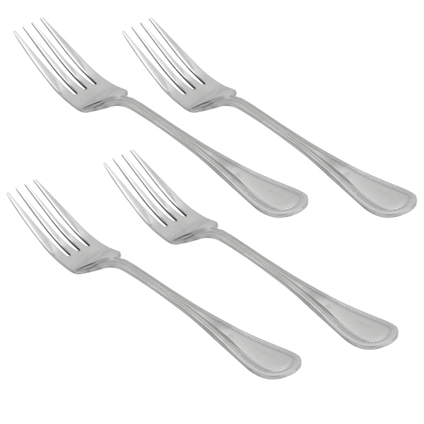 GIBSON OVERSEAS INC 112098.04 Dinner Forks 4 Piece Set Stainless Steel Mirror Polish 2.5mm Gray