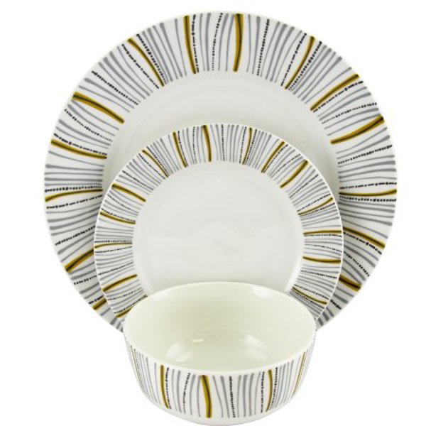 GIBSON OVERSEAS INC 116929.12 Dinnerware Set 12 Pc Decorated Fine Ceramic