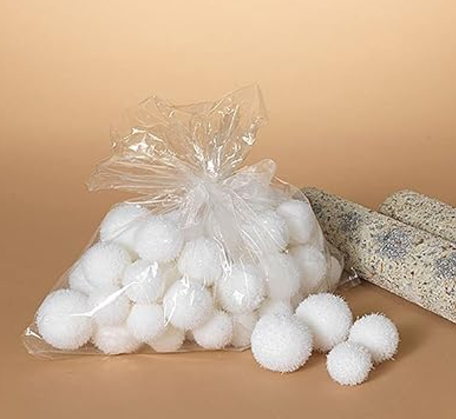 Gerson Company 2548590 Bag of Snowballs 48Pc Holiday Decoration Polyfoam Plush 3 Sizes
