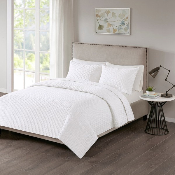 JLA BEDDING 5DS13 Coverlet Set King 3 Piece Reversible White