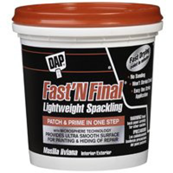 DAP INC 12141 Spackling Compound 1 Pt Lightweight Ready To Use White Slight Sweet Paste