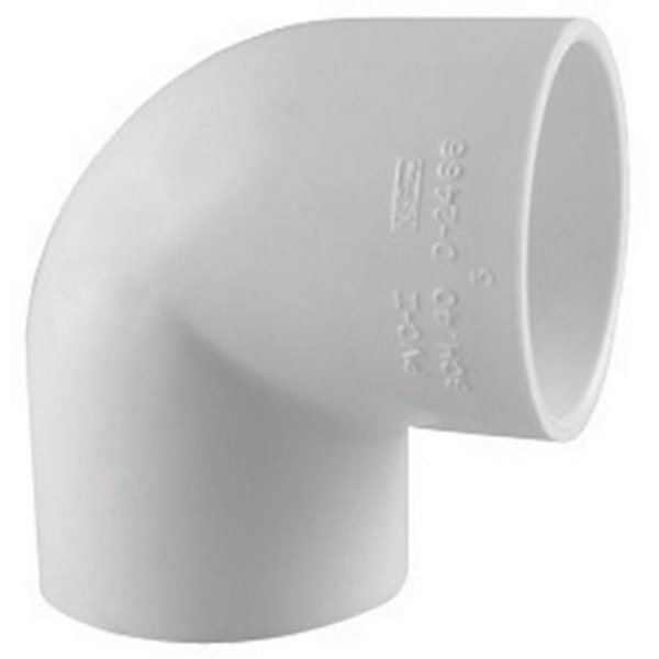 Charlotte PVC023001600HA 2 In 90 Deg Schedule 40 Elbow White