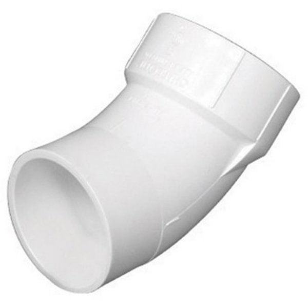 Charlotte 00323 Bend Street 3 DWV 1/8 In PVC Pipe Fitting
