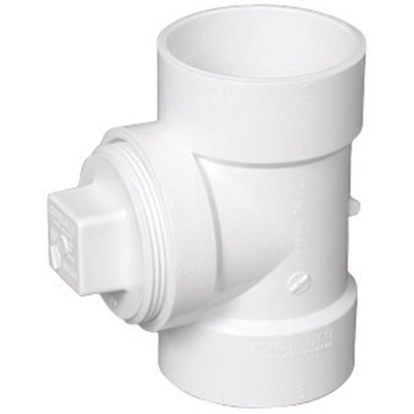 Charlotte 00444X Cleanout Tee with Plug 4 In DWV PVC